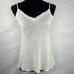 100% Silk White Lace Cami Tank Top